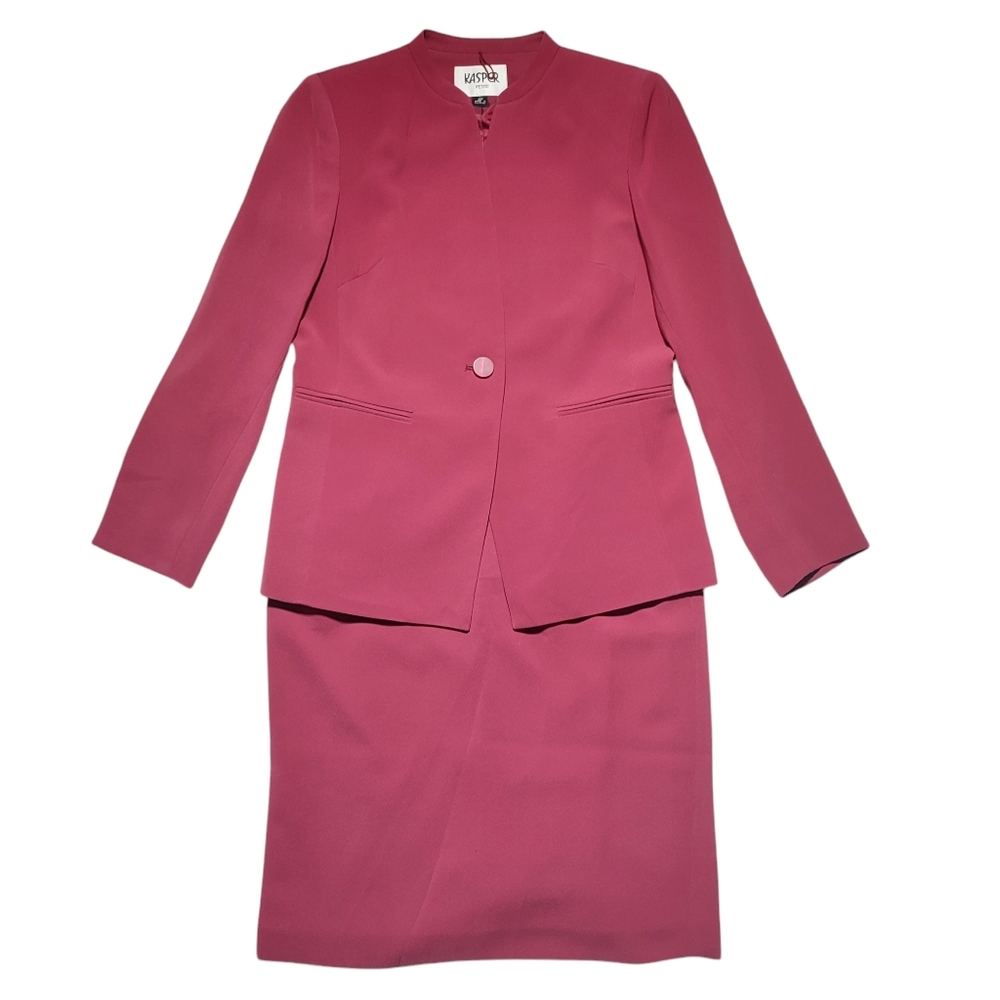 Kasper Magenta-Pink Tailored Skirt Suit
